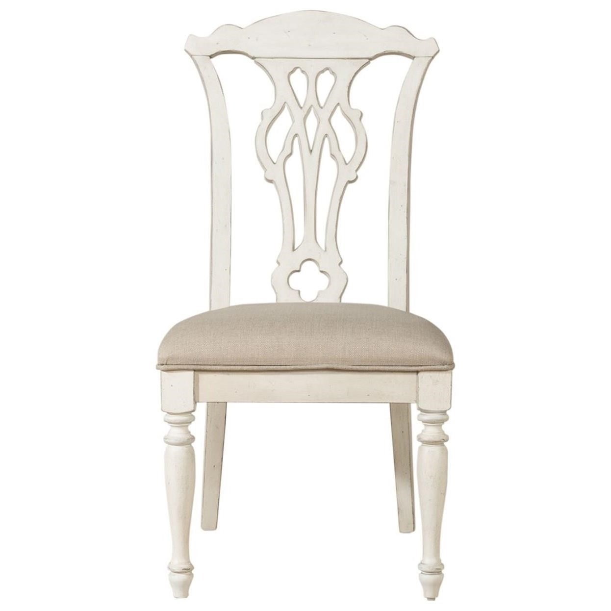 Liberty Furniture Abbey Road Traditional Splat Back Side Chair with